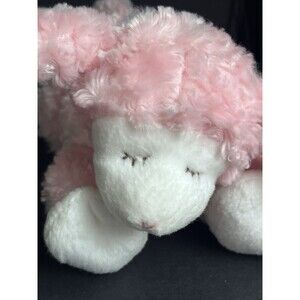 Baby Gund WINKY Pink Plush Sleeping Lamb Rattle Stuffed Animal Toy Lovey 58131